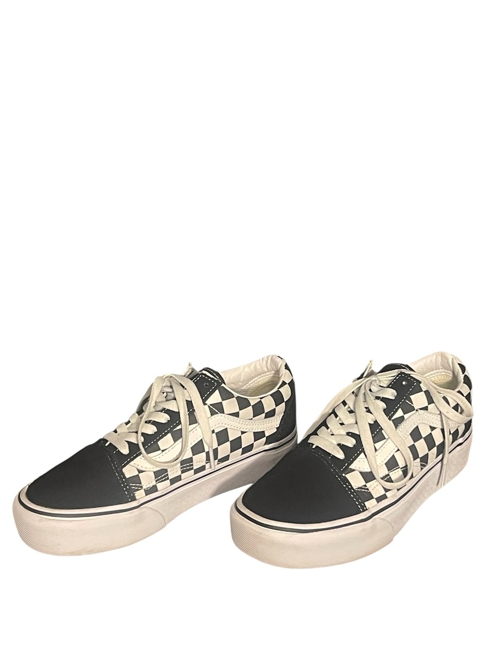 Vans authentic checkered black & white suede & canvas skate shoes M-6 W-7.5 - Picture 7 of 11